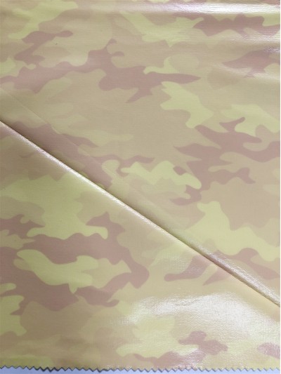 DG-PGSG  PSZZ19130  20D特立可得+TPU印花膜-玫紅 粉黃迷彩  56''  52±5gsm 100%poly   MOQ:1500y 正面照